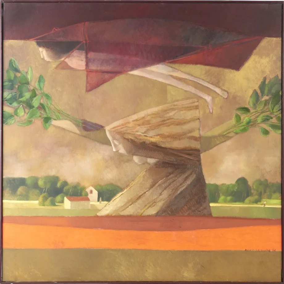 E Corre um Rio de Sangue (I), Rogério Ribeiro, 2026, Oil on canvas