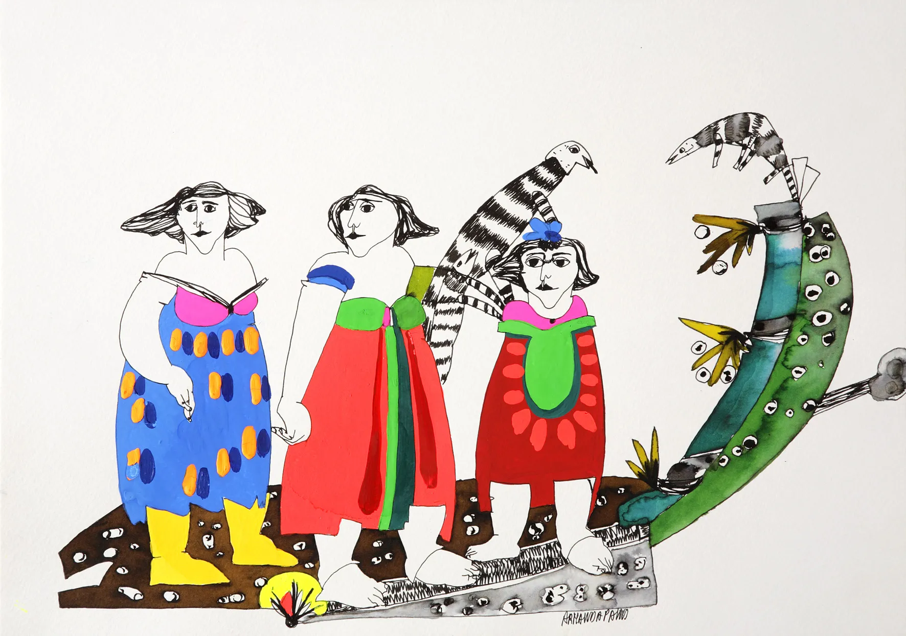 Untitled (series "Eva in Wonderland") #16, Armanda Passos, 2007, Gouache on paper