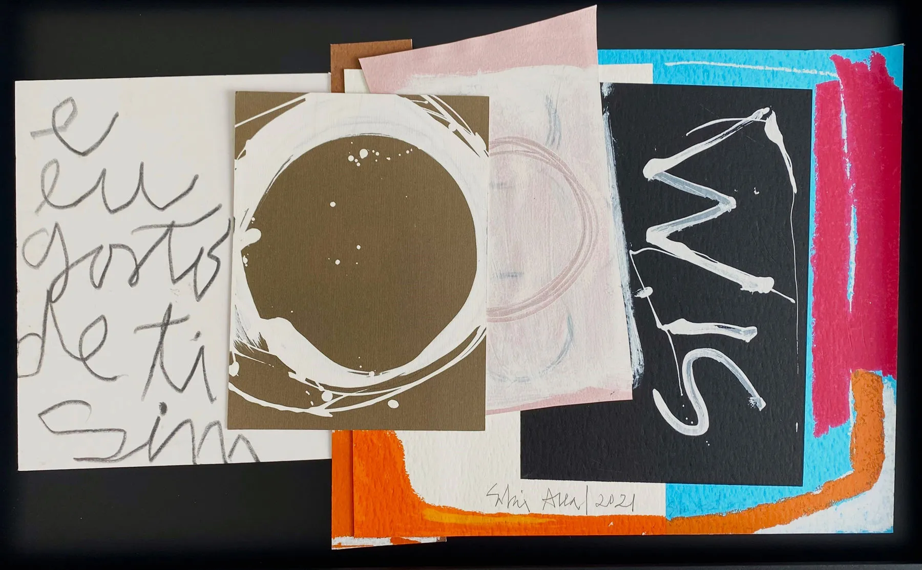 e eu gosto de ti, Sofia Areal, 2021, Mixed media on cardboard