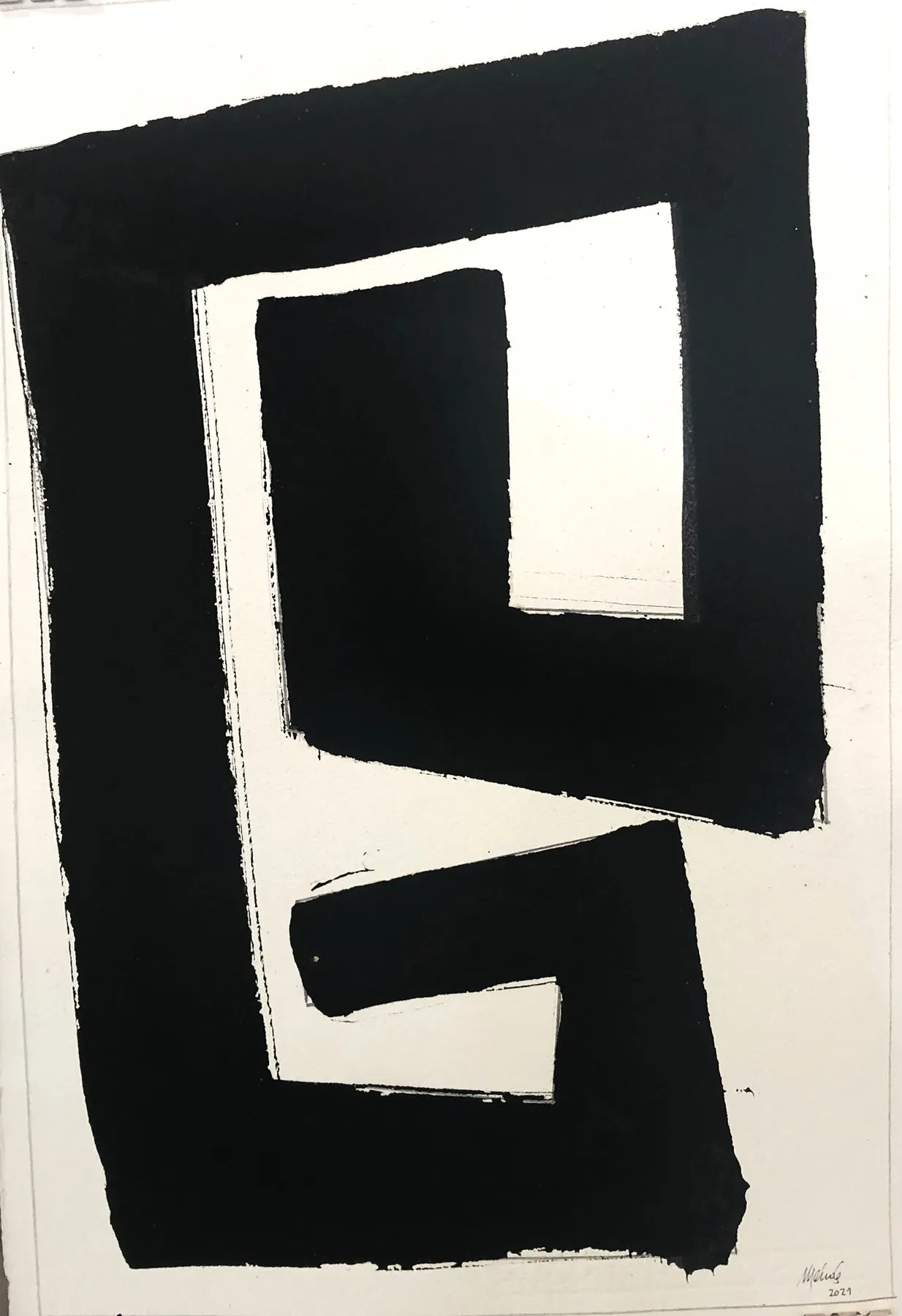 La Frontera de la Inquietud (262-47), Gustavo Mendez-Lizka, 2021, Mixed media on paper
