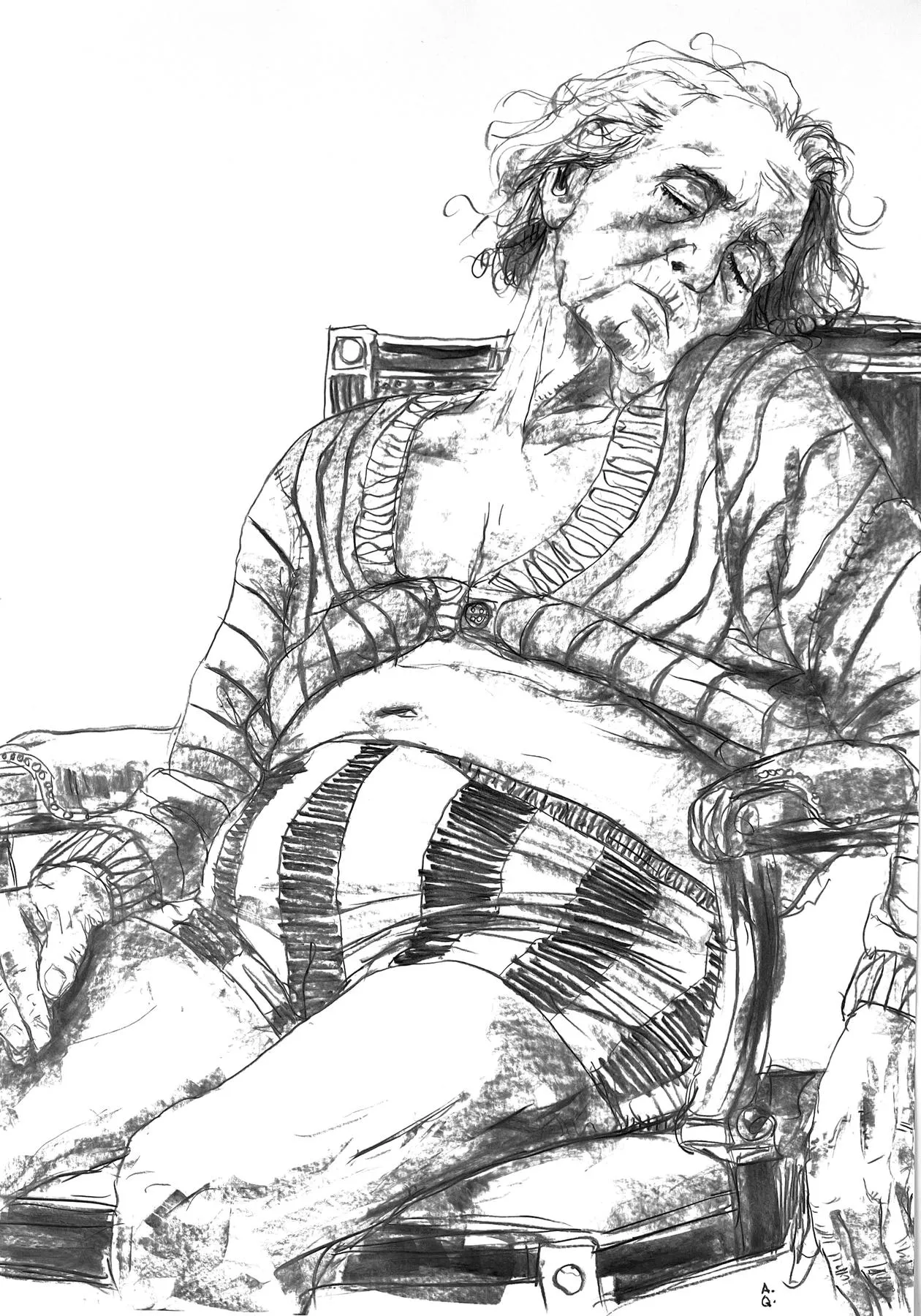 Untitled (281-24), Amaro della Quercia, 2025, Charcoal on paper