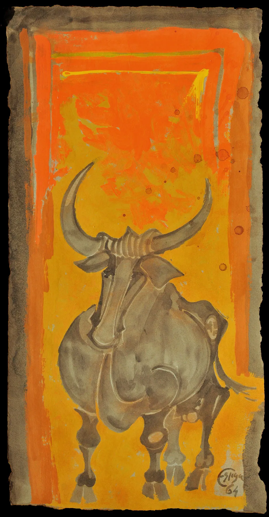 Touro, Espiga Pinto, 1964, Mixed media on paper