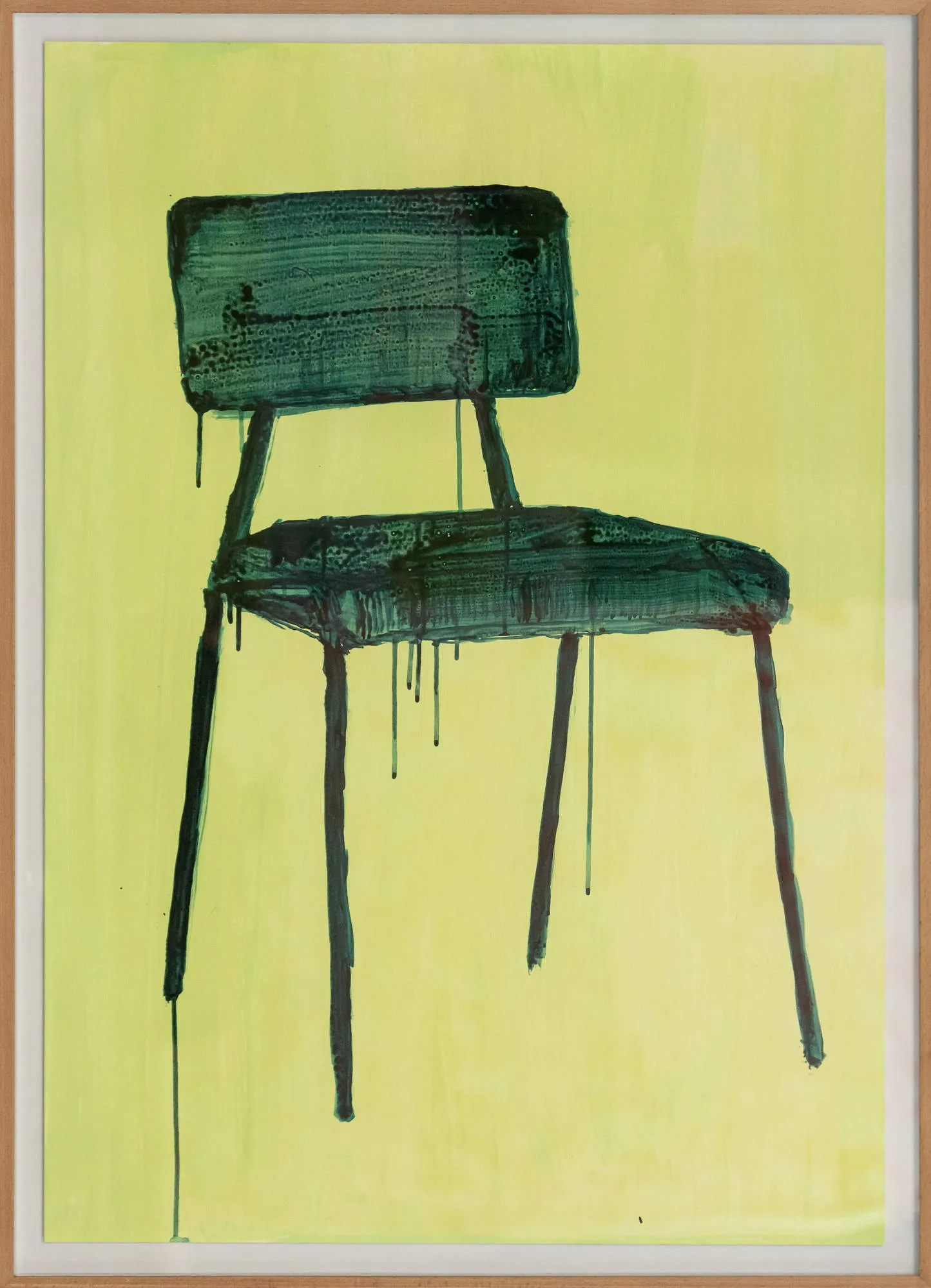 É sobre objectos casa - é sobre objectos seguros #8, Maísa Champalimaud, 2026, Acrylic on paper in a pine box frame