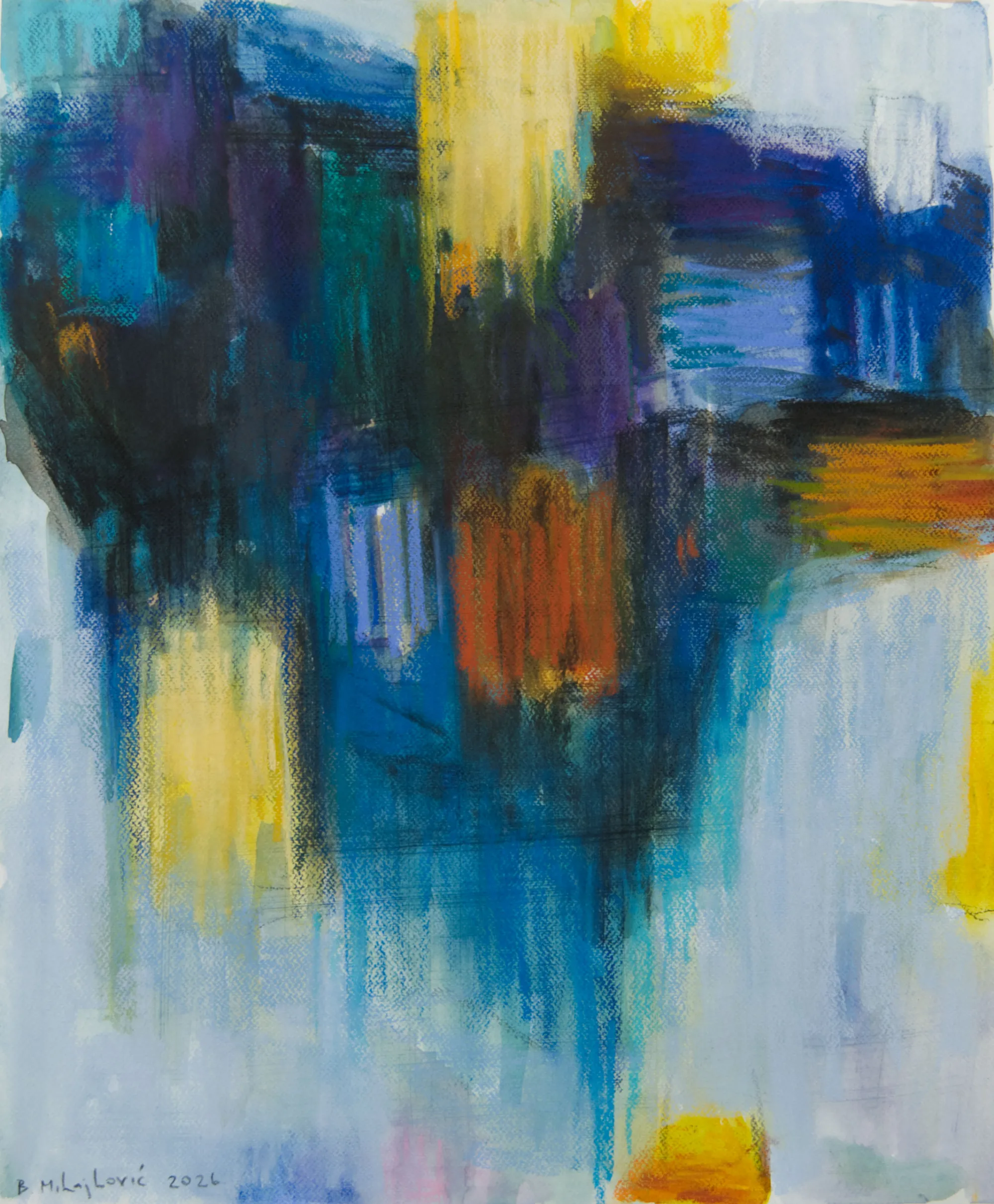 Estudo para Asa do Anjo, Branislav Mihajlović, 2026, Pastel on paper