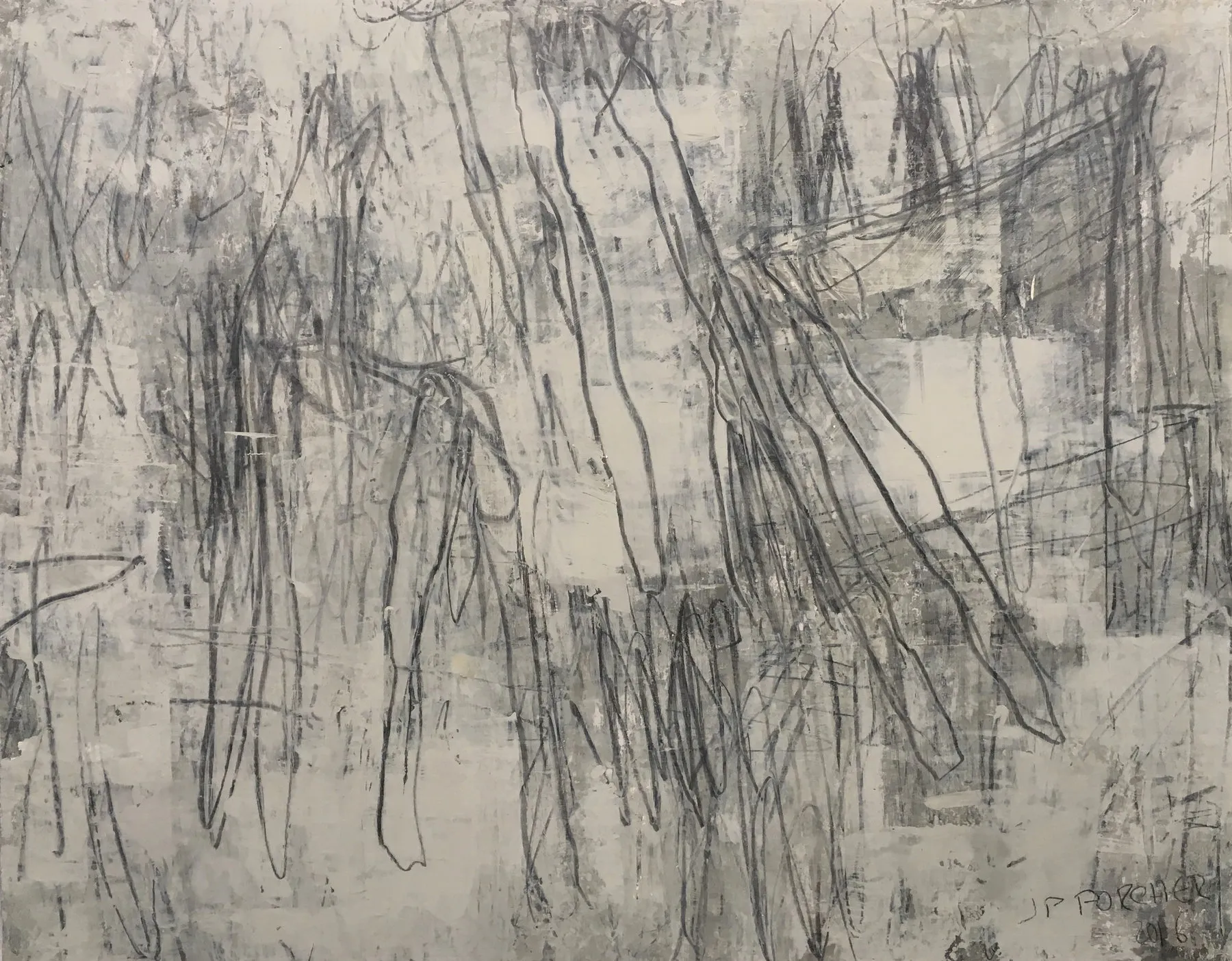 Scène champêtre, Jean Pierre Porcher, 2016, Acrylic with graphite on MDF
