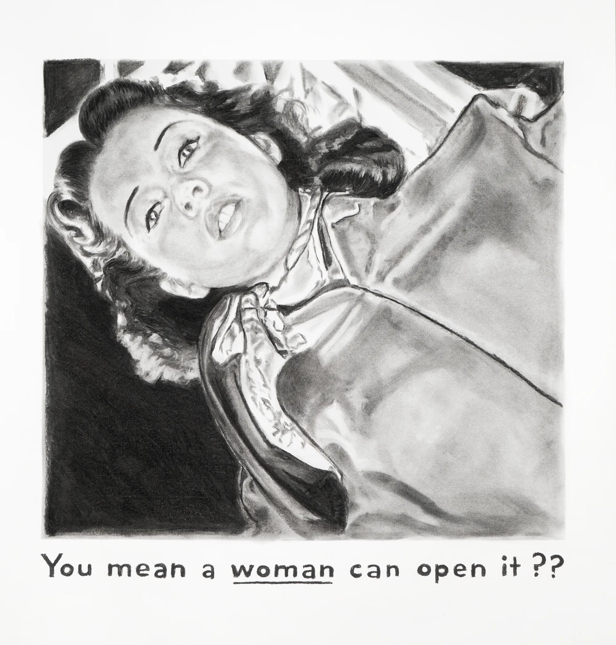 Woman can, Catarina Patrício, 2026, Charcoal on paper