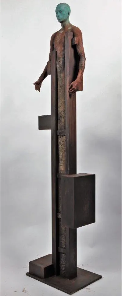 Mojado, Jesús Curiá, 2016, Bronze and iron sculpture