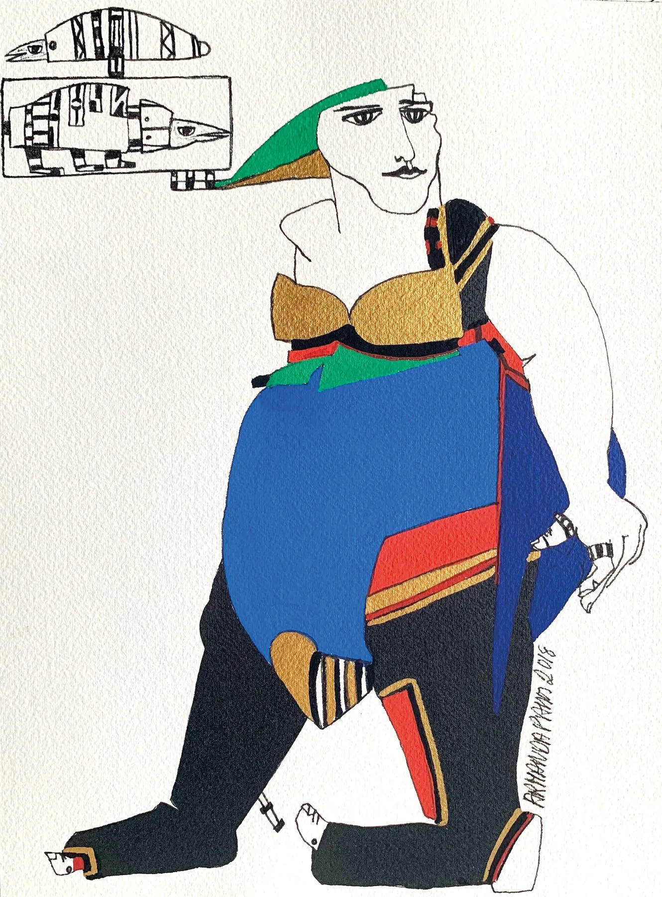 Série Os Outros 17, Armanda Passos, 2018, Gouache on paper