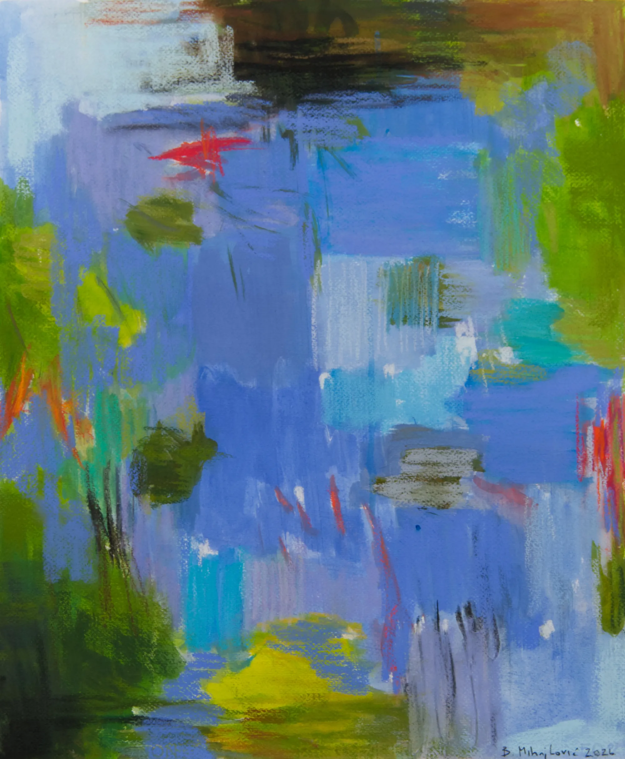 Estudo para Lago do Monet III, Branislav Mihajlović, 2026, Pastel on paper
