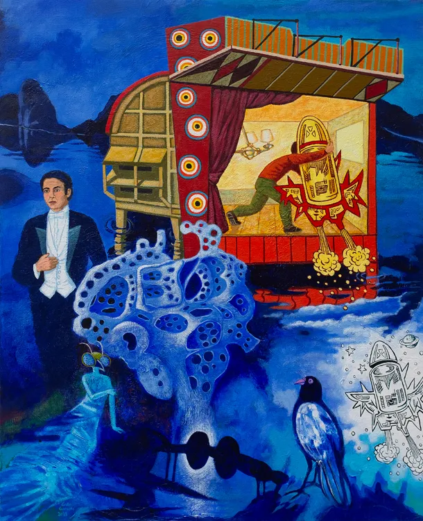 O Senhor Visconde só sai na baixa mar, Carlos Carreiro, 2021, Acrylic on canvas