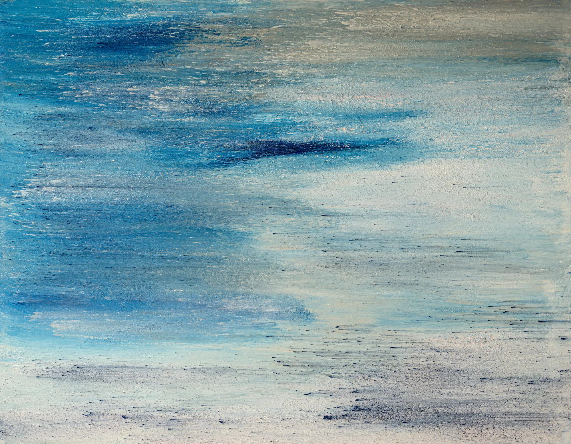 Filamentos cerúleos, Alberto Reguera, 2025, Mixed media on canvas