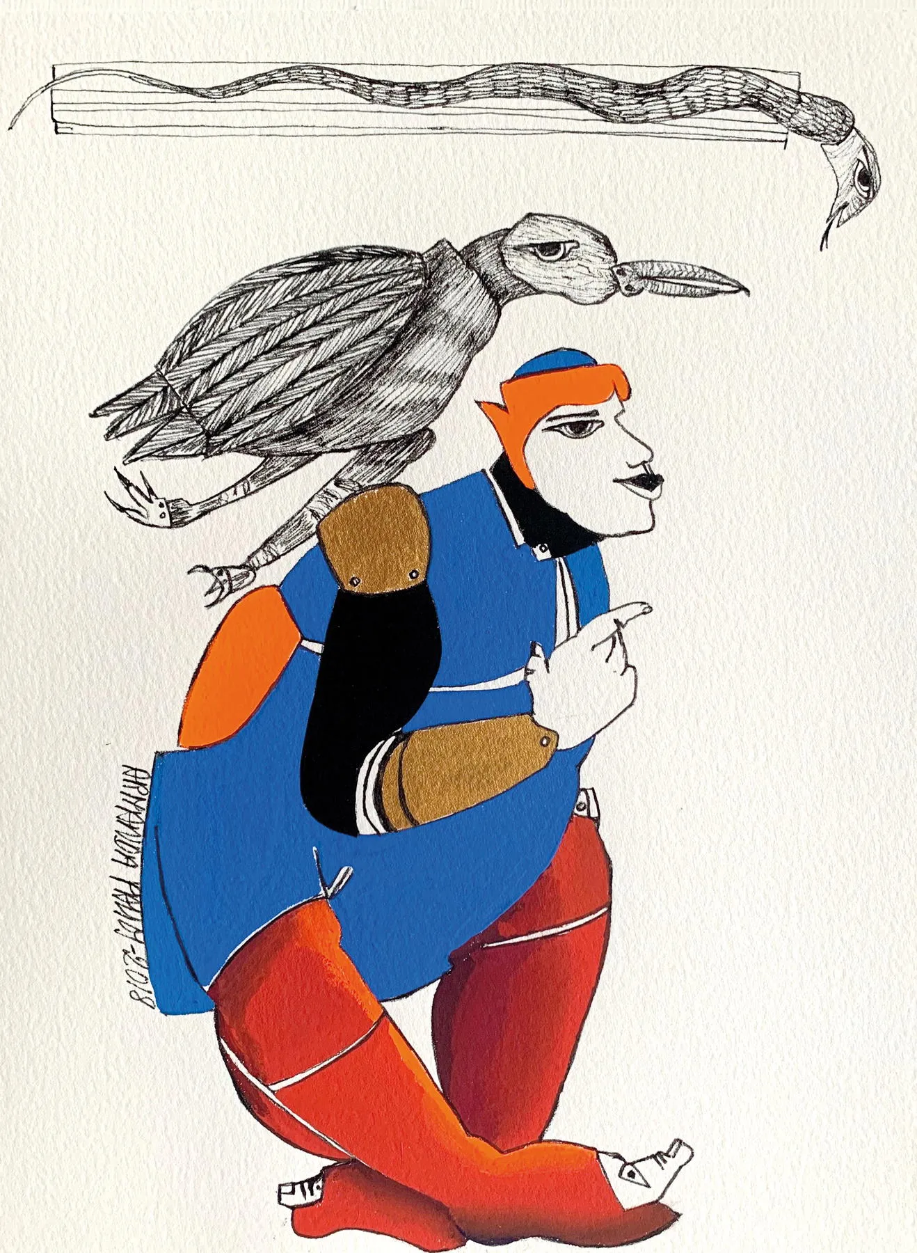 Série Os Outros 19, Armanda Passos, 2018, Gouache on paper