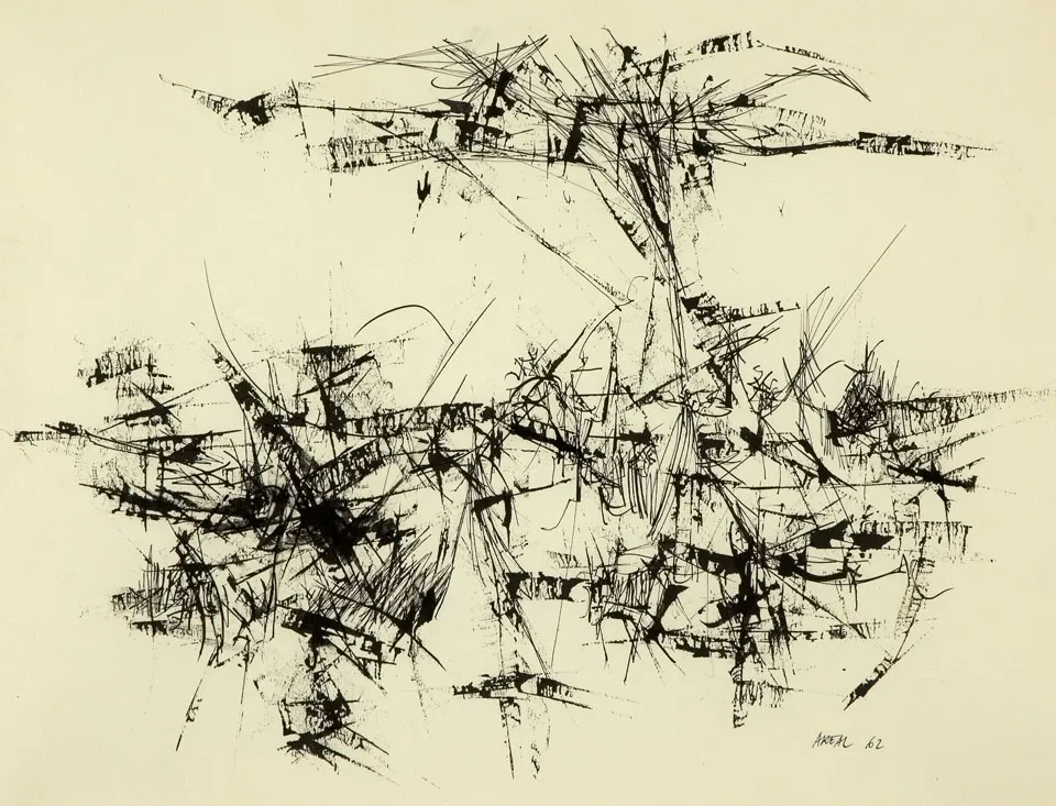 Untitled (3), António Areal, 1962, India ink on paper