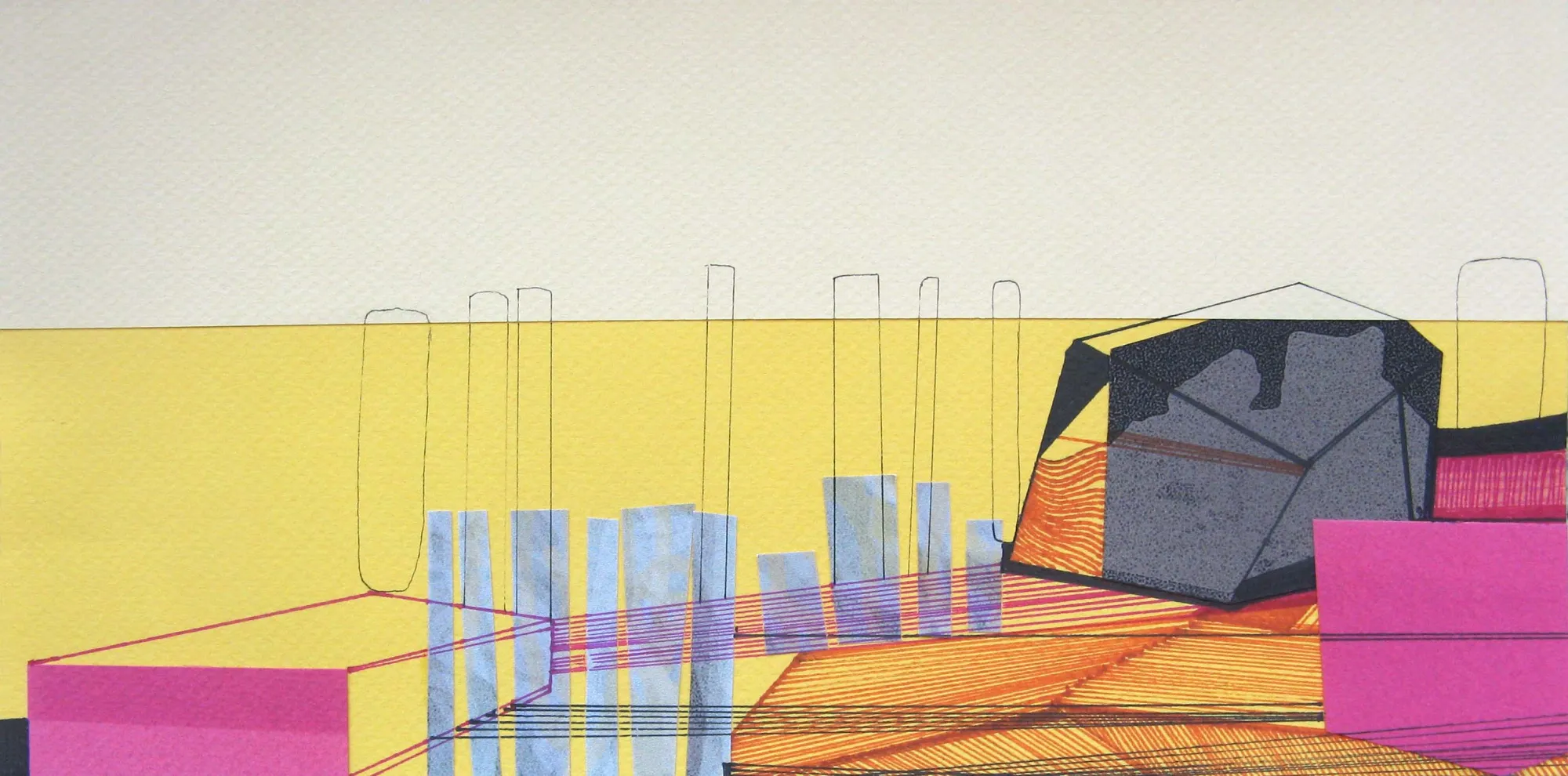 Houses, several corners of the world #63 de 70, Ana Pais Oliveira, 2012, Drawing and collage on card