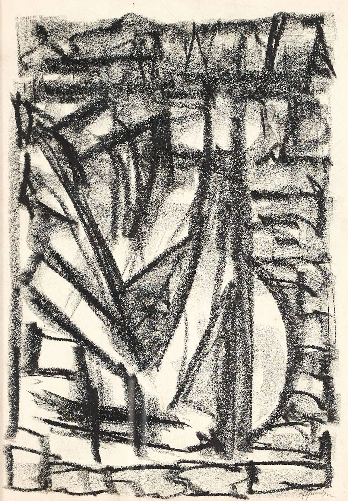 Incerta cidade, Moita Macedo, 1972, Mixed media on paper mounted on canvas