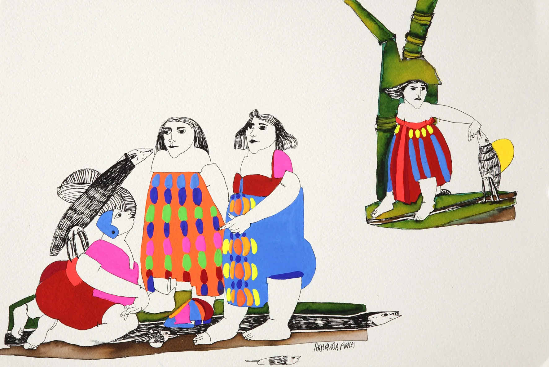 Untitled (series "Eva in Wonderland") #7, Armanda Passos, 2007, Gouache on paper