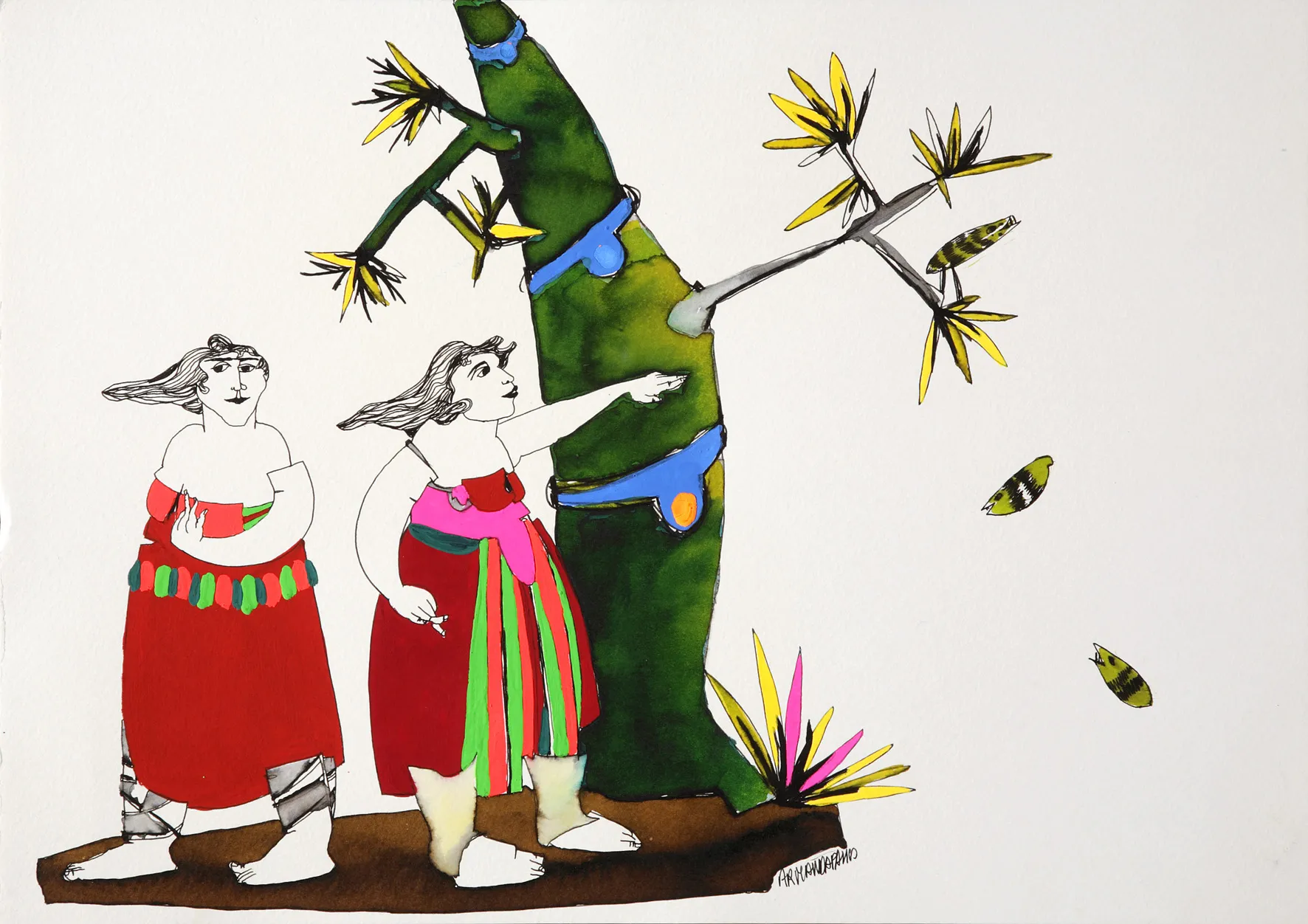 Untitled (series "Eva in Wonderland") #17, Armanda Passos, 2007, Gouache on paper