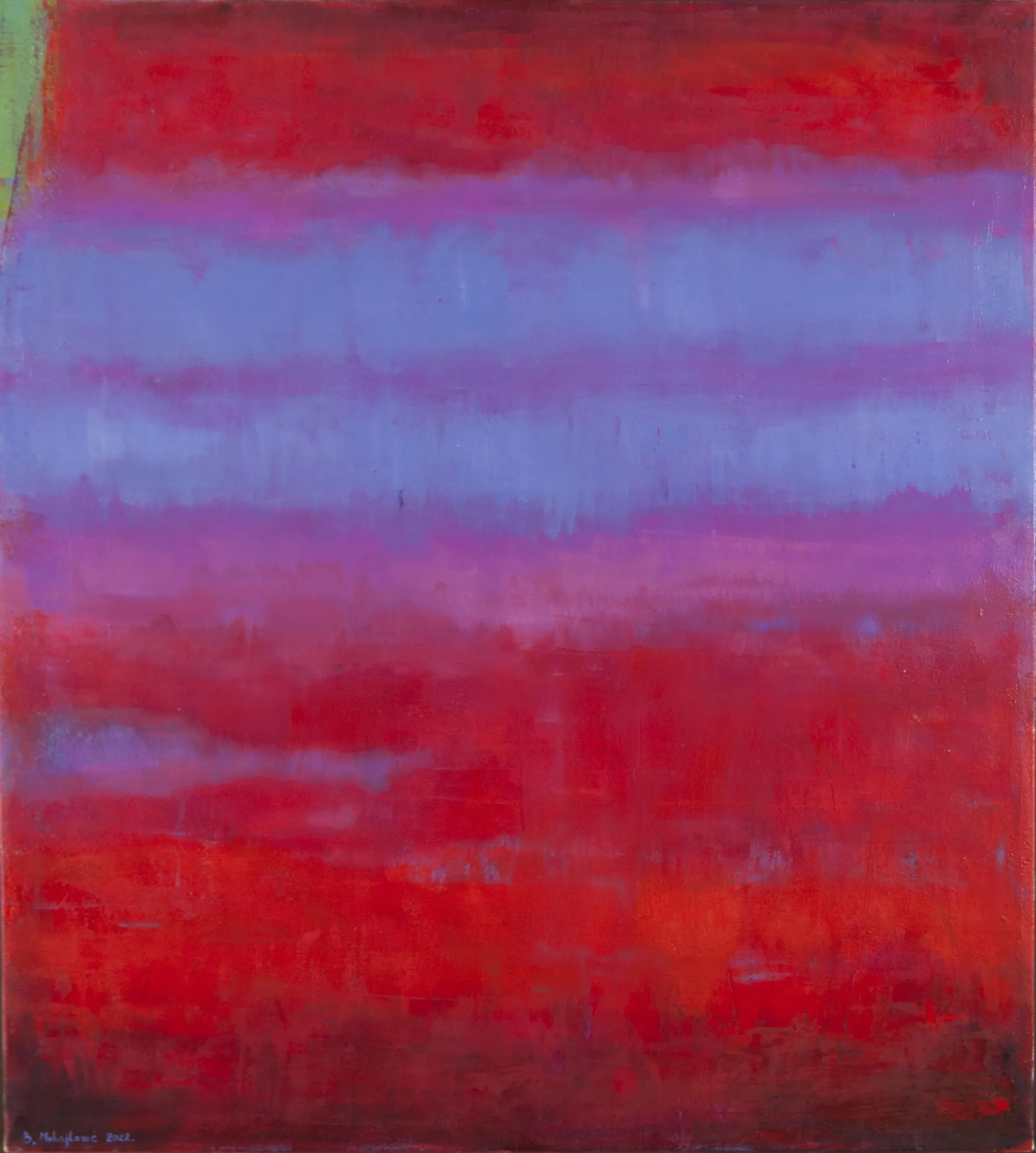 A.P.22-516 (Red Horizon II), Branislav Mihajlović, 2022, Oil on canvas