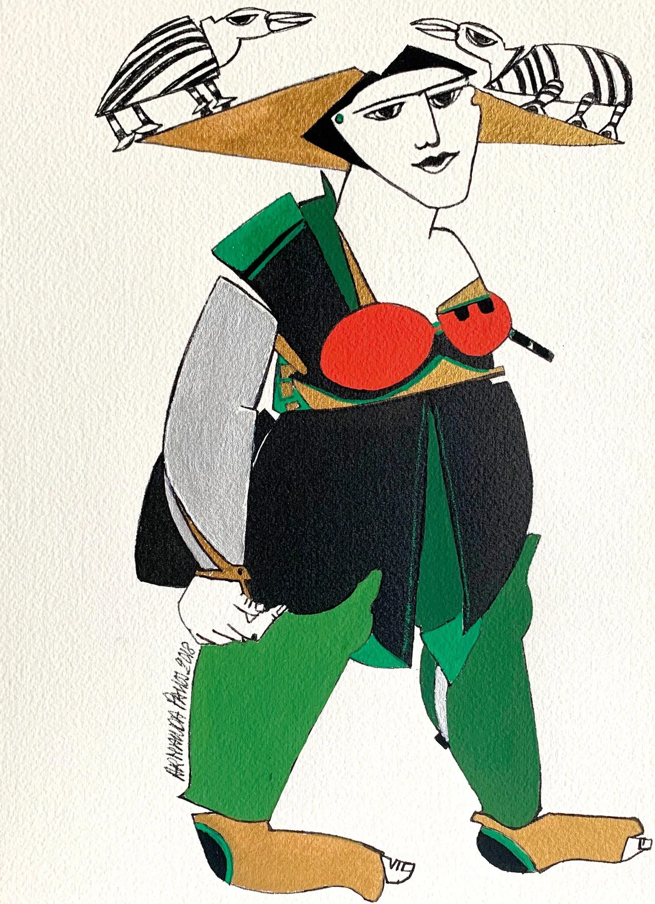 Série Os Outros 9, Armanda Passos, 2018, Gouache on paper