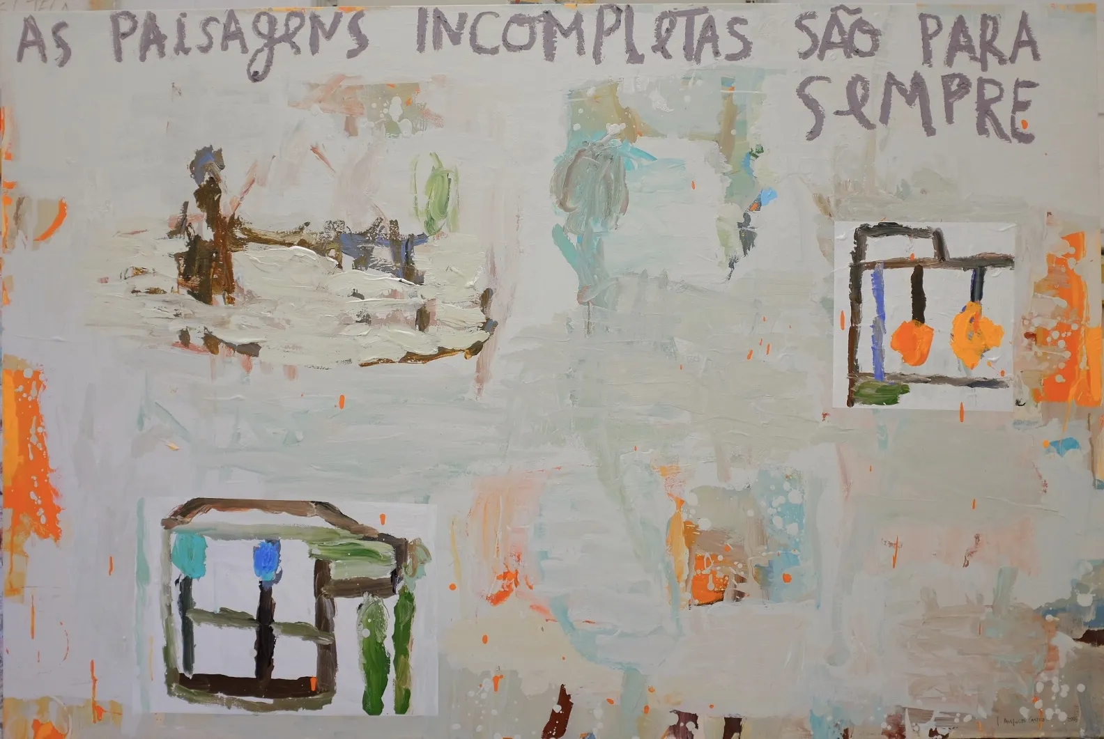 As Paisagens incomletas são para sempre, José Augusto Castro, 2024, Mixed media on canvas