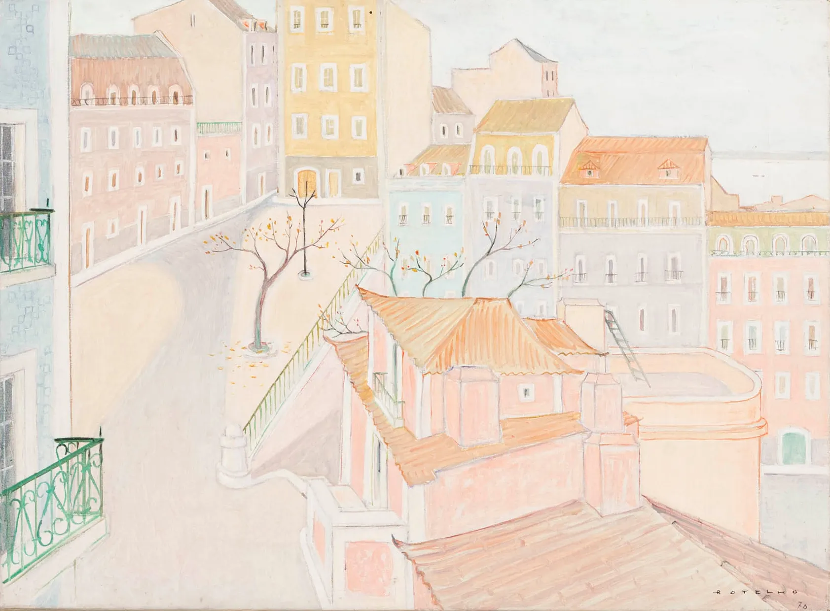 View of Lisbon, Carlos Botelho, 1970, Oil on canvas