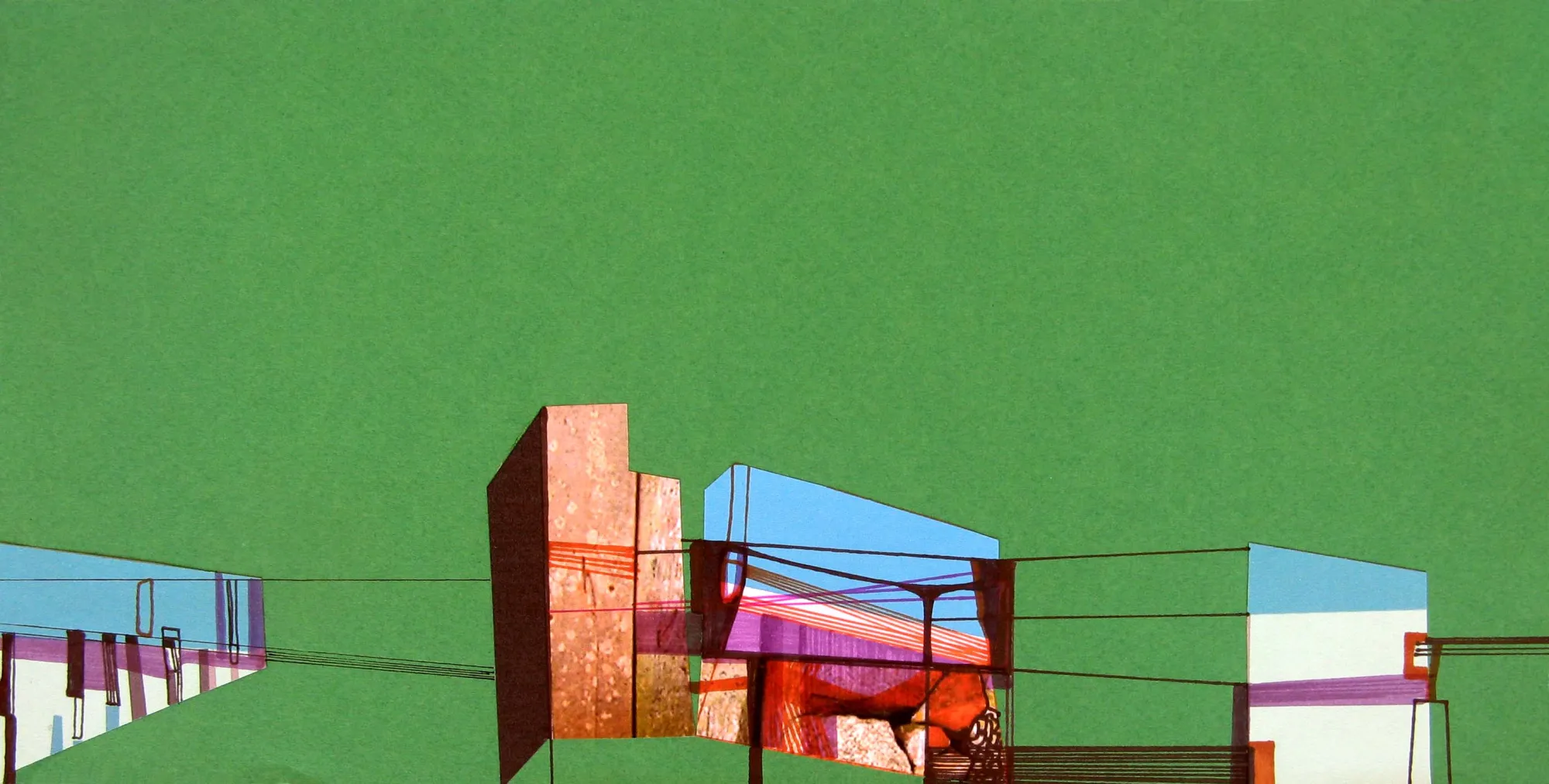 Houses, several corners of the world #47 de 70, Ana Pais Oliveira, 2012, Drawing and collage on card