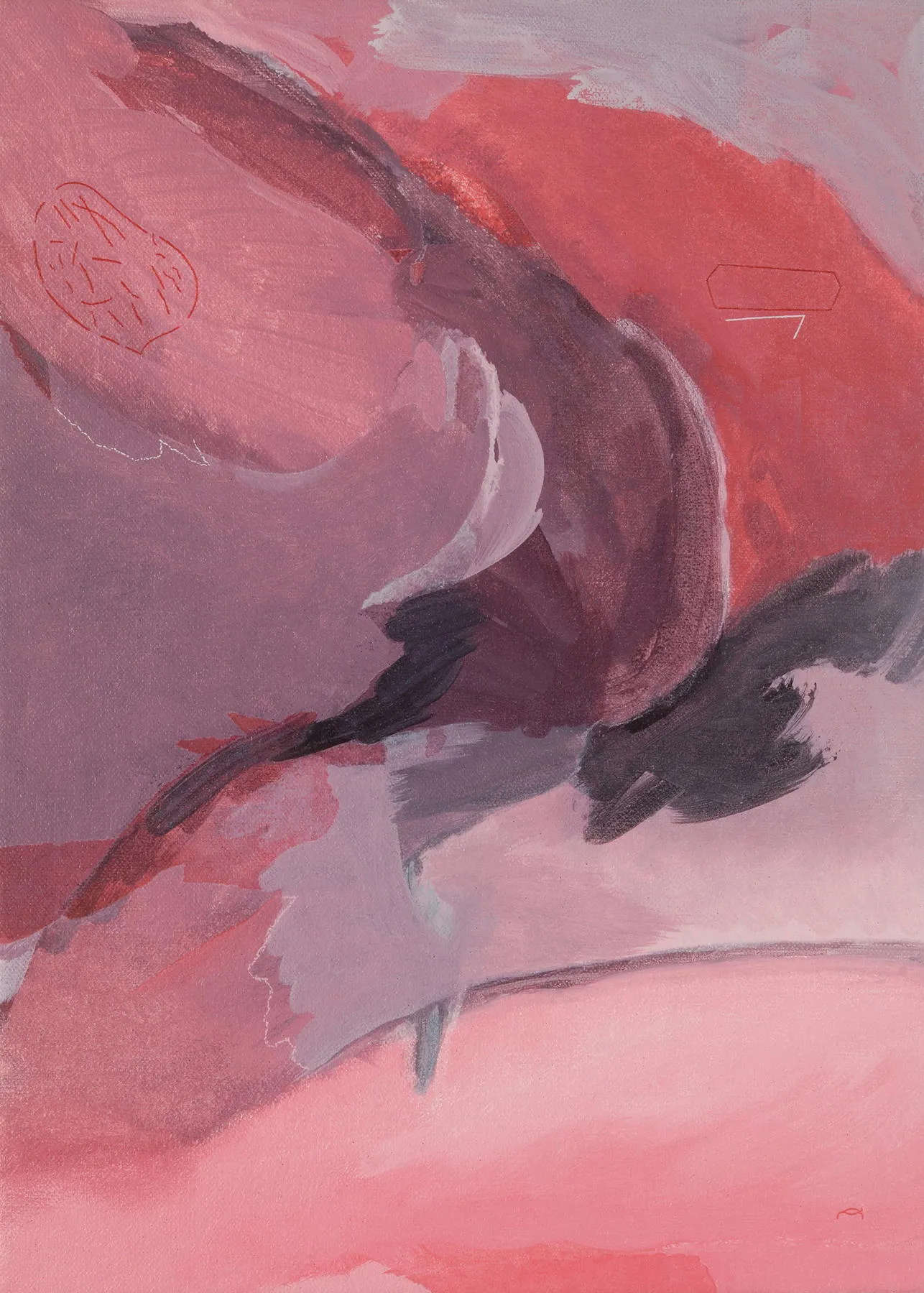estudo vermelho, Fala Mariam, 2015, Acrylic on canvas