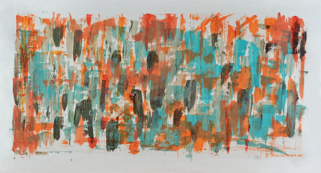 Small Steps #38, Patrícia de Herédia, 2016, Mixed media on paper mounted on canvas