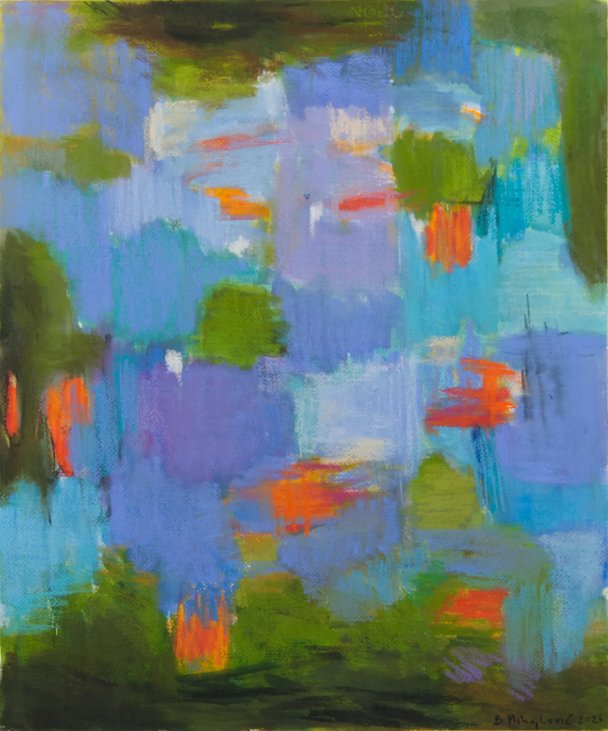 Estudo para Lago do Monet IV, Branislav Mihajlović, 2026, Pastel on paper