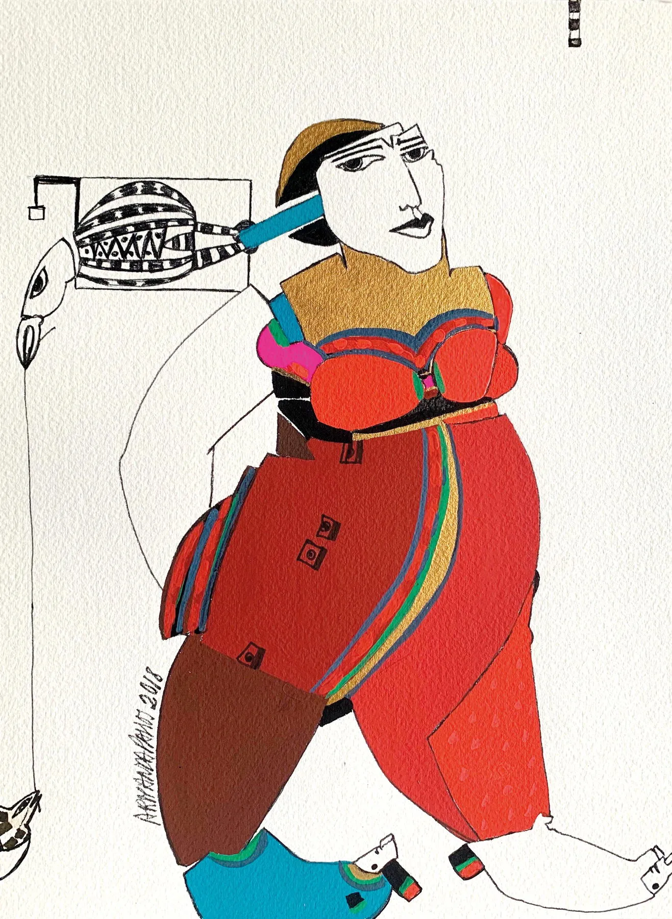 Série Os Outros 3, Armanda Passos, 2018, Gouache on paper