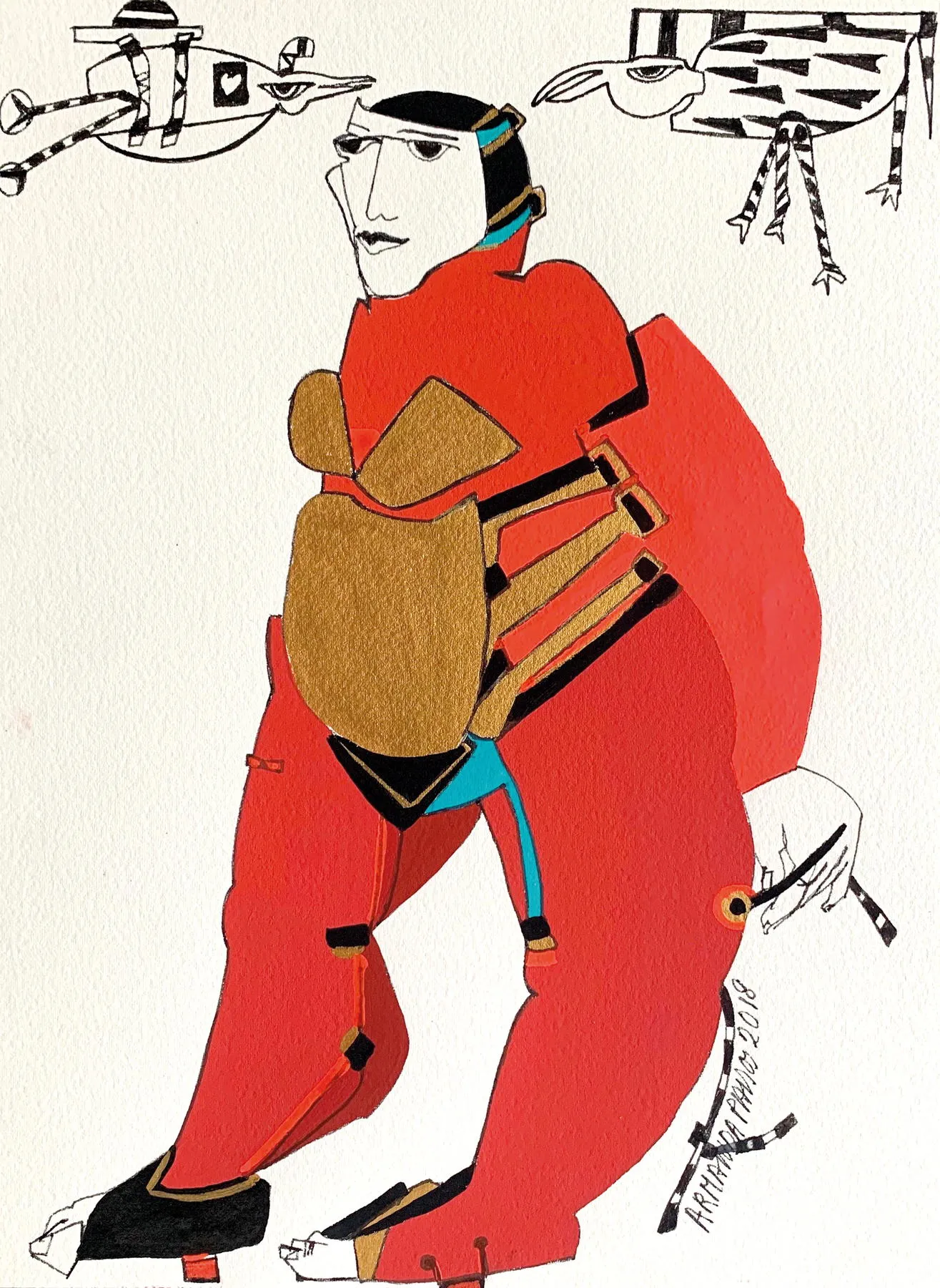 Série Os Outros 1, Armanda Passos, 2018, Gouache on paper