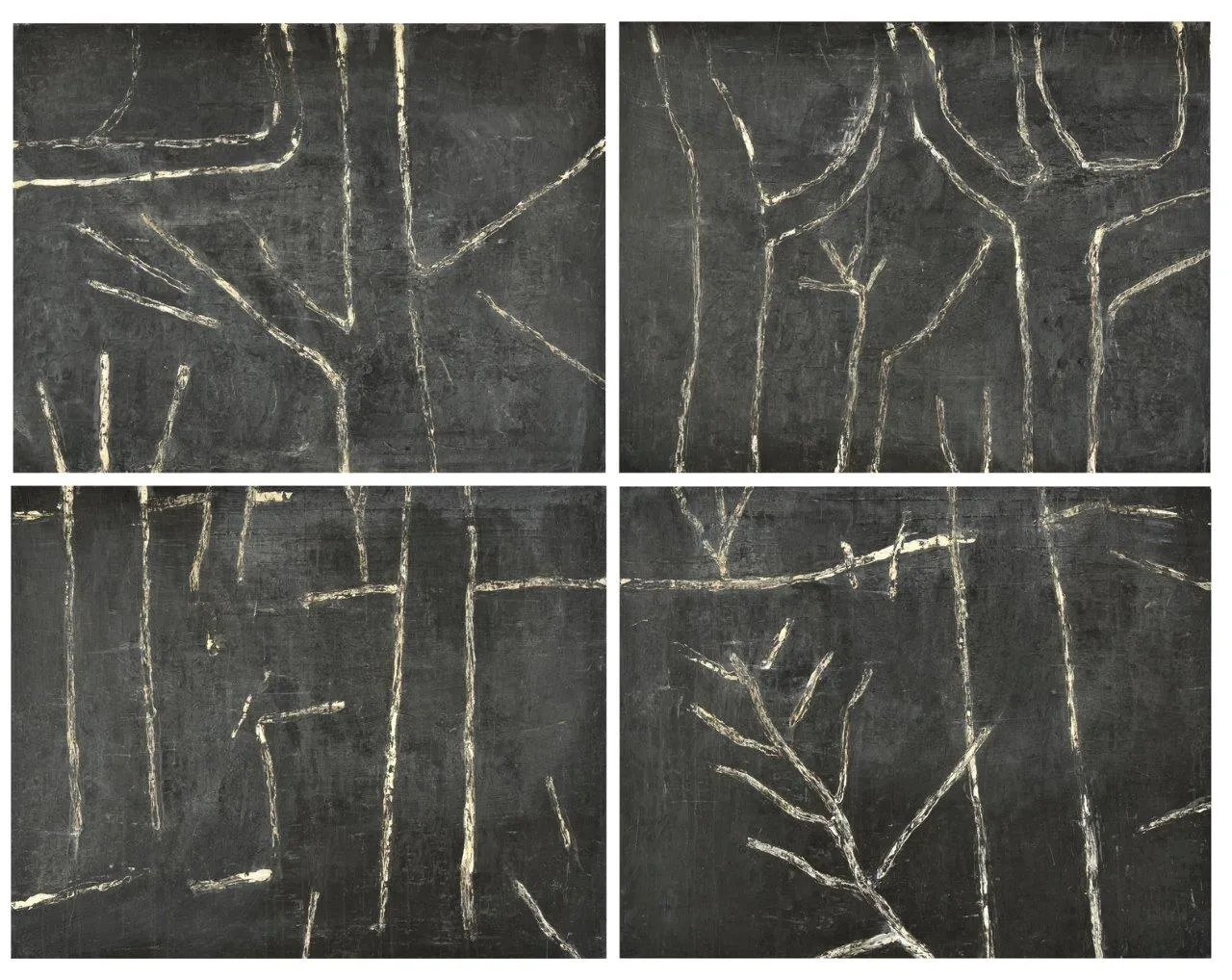 Jardin nocturne, Jean Pierre Porcher, 2014, Painting on paper on aluminium