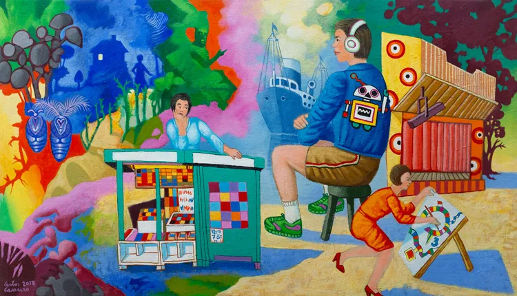 Sair da ilha, Carlos Carreiro, 2018, Acrylic on canvas