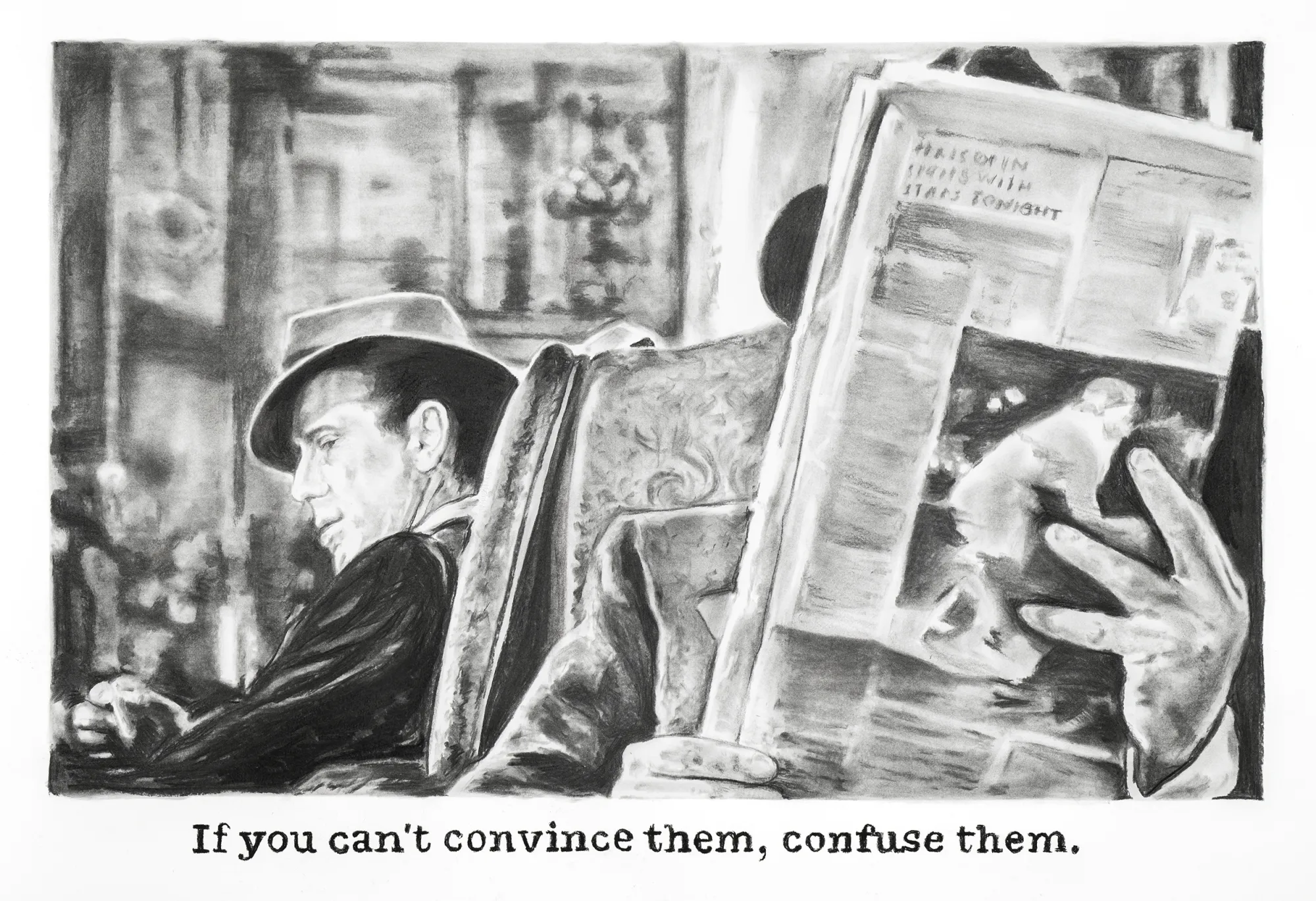 Confuse Them, Catarina Patrício, 2026, Charcoal on paper