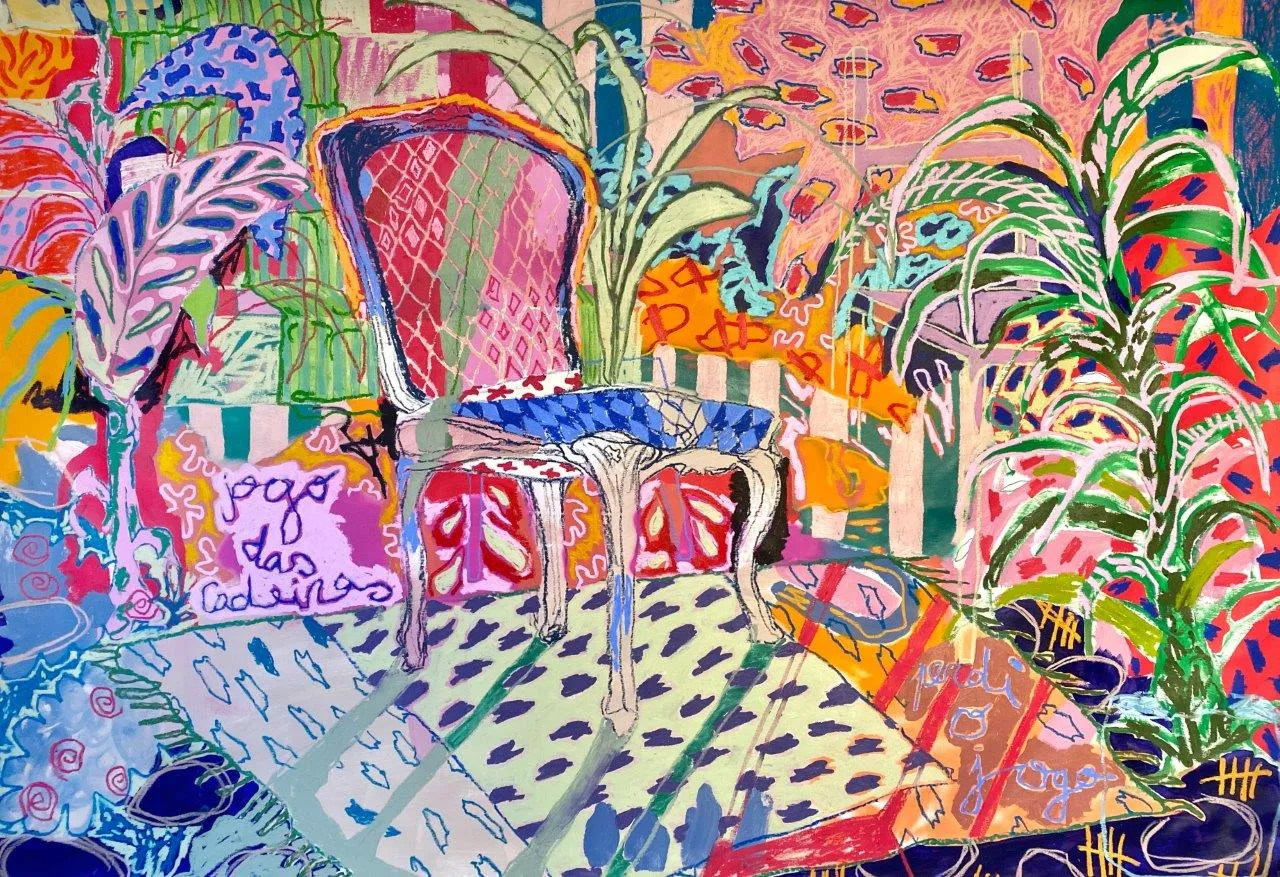 Só um é que ganha, Ana Malta, 2023, Mixed media on canvas