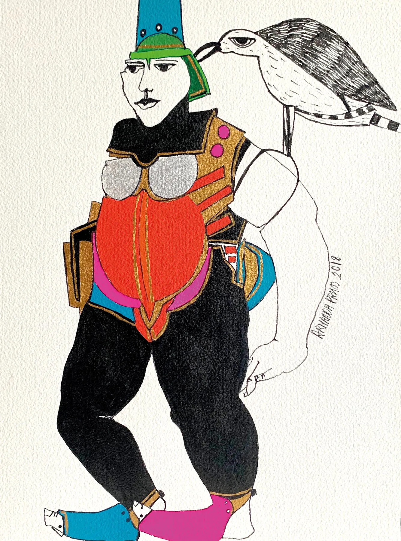 Série Os Outros 5, Armanda Passos, 2018, Gouache on paper
