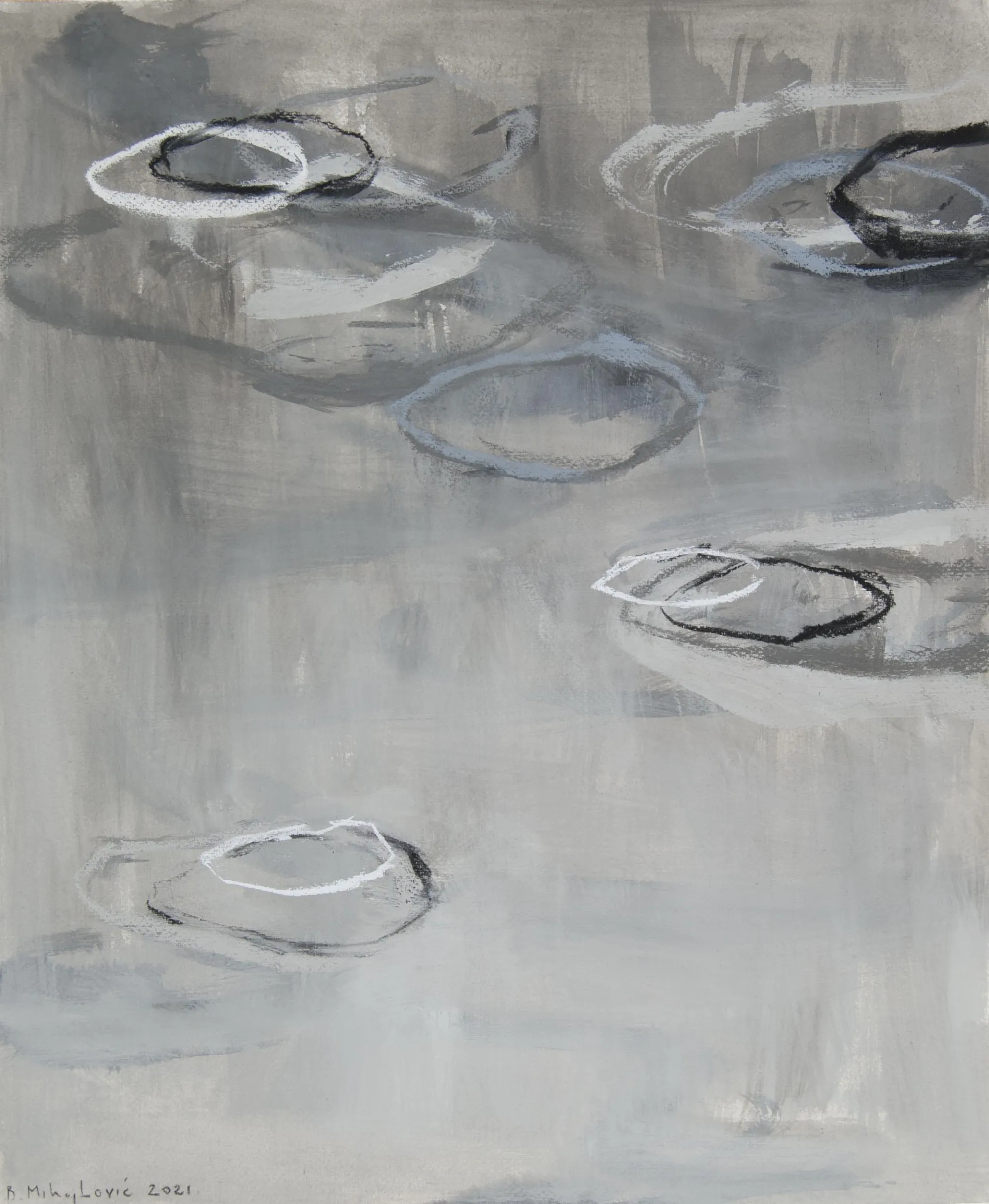 Estudo para Lago do Monet I, Branislav Mihajlović, 2021, Pastel on paper
