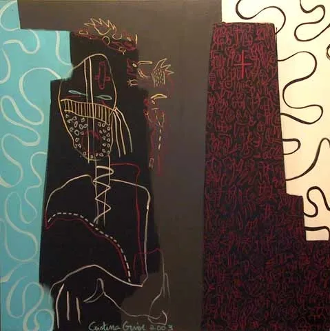 Um só relâmpago irei tocar, Cristina Guise, 2003, Acrylic and pastel on canvas