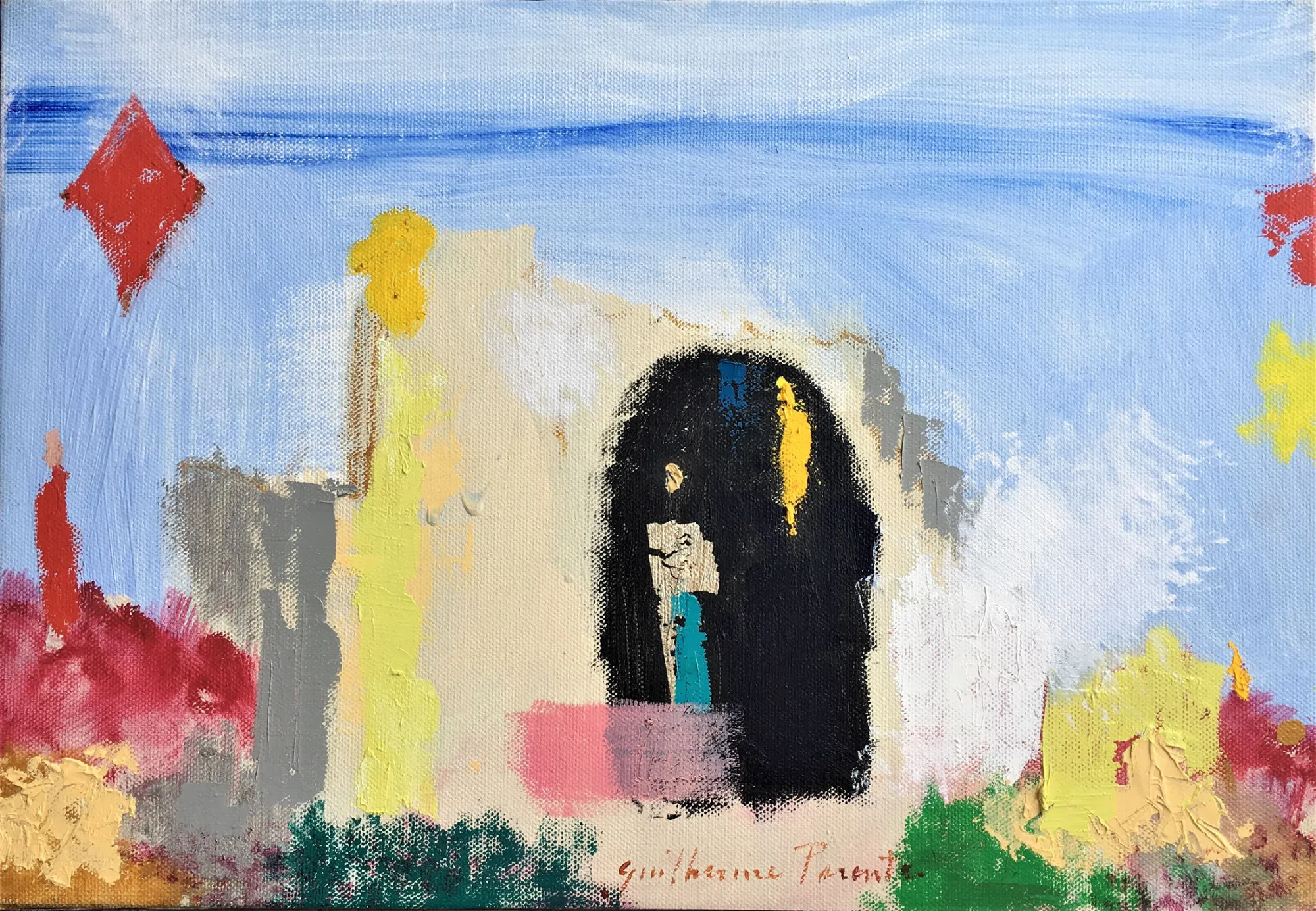Na minha caverna, Guilherme Parente, Mixed media on canvas