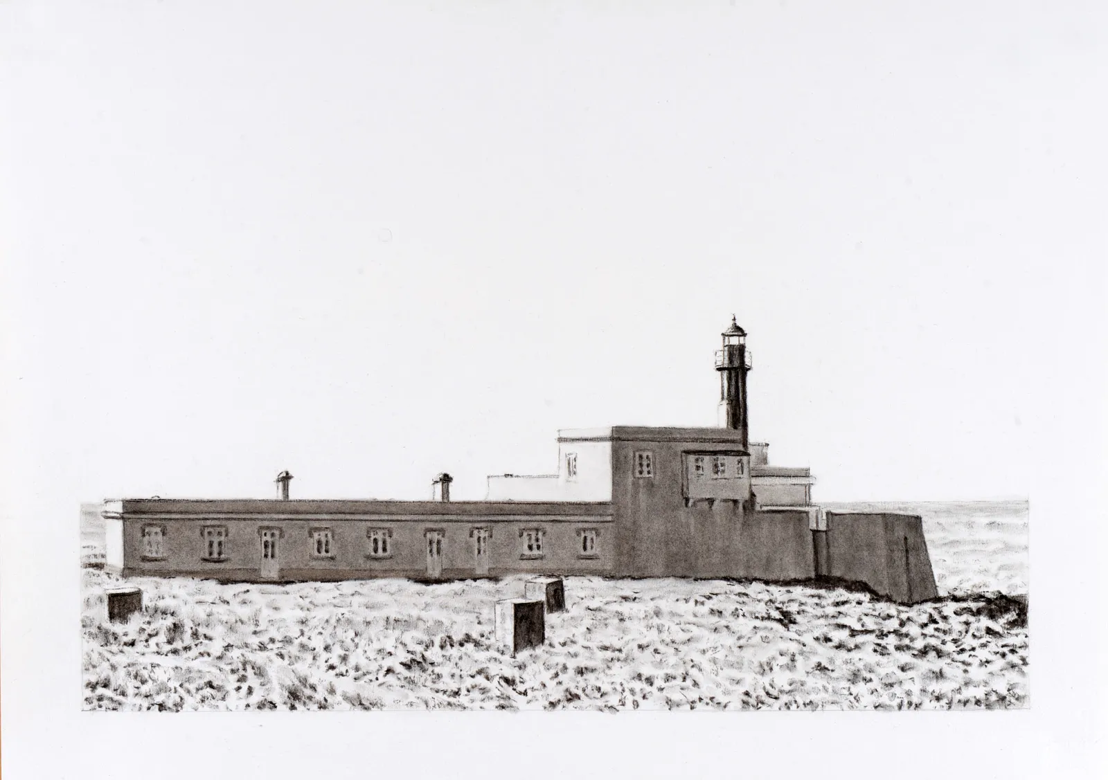 Farol Cabo Raso, Hector Ramsay, 2015, Graphite on paper