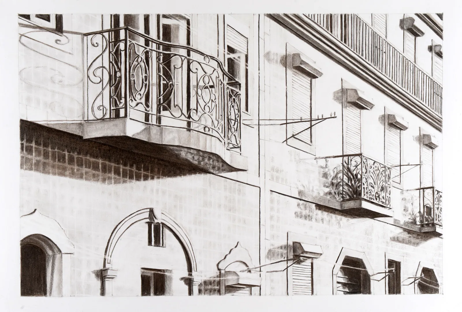 Costa do Castelo, Hector Ramsay, 2015, Graphite on paper