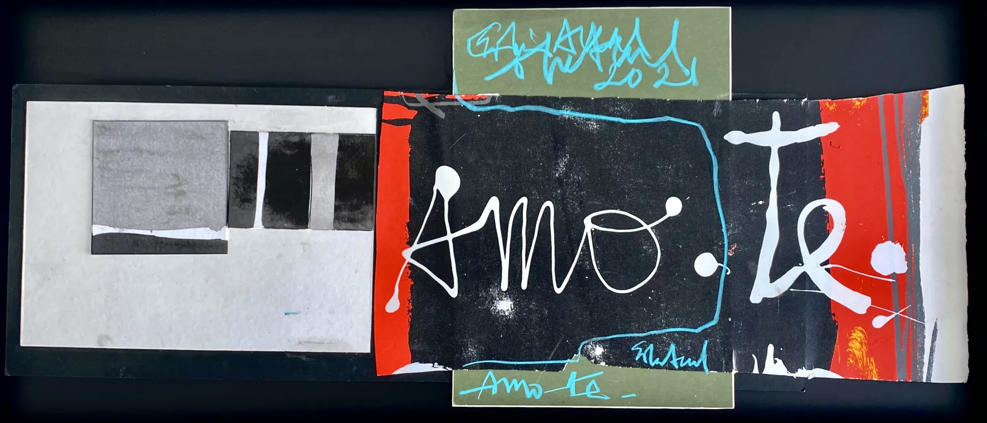 Amo-te, Sofia Areal, 2021, Mixed media on cardboard