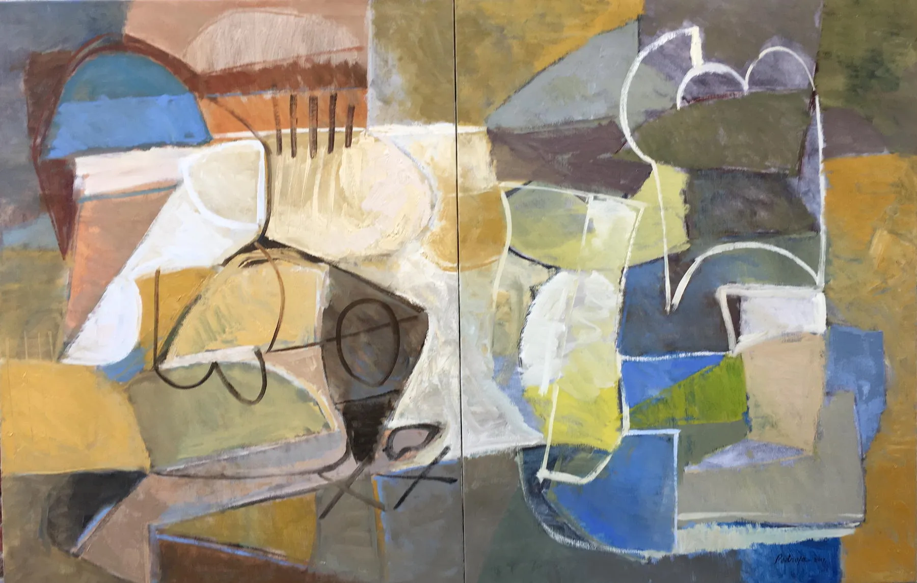Passeggiata per le colline asolane, Bruno Pedrosa, 2017, Acrylic on canvas