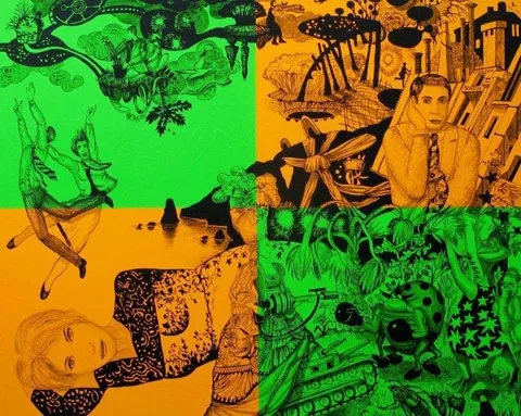 Horror vacui II, Carlos Carreiro, 2008, Acrylic on cardboard