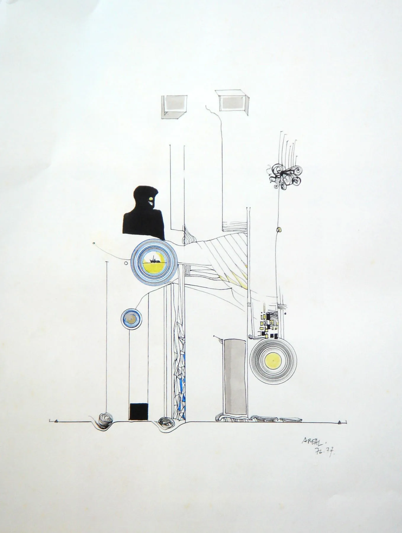 Untitled (collector series), António Areal, 1976, India ink and gouache on paper