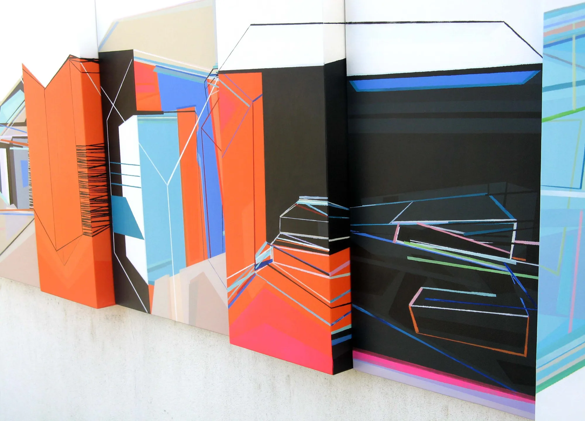 Entrada privada (polyptych, 6 canvases), Ana Pais Oliveira, 2014, Acrylic on canvas