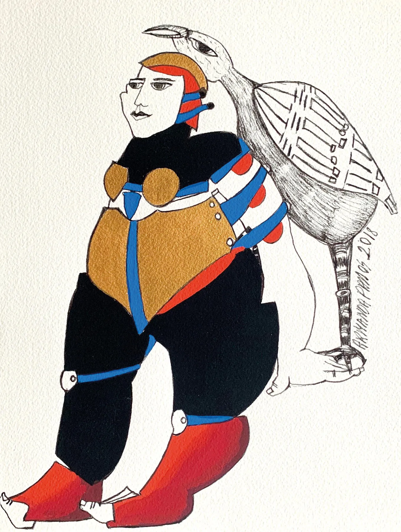Série Os Outros 4, Armanda Passos, 2018, Gouache on paper