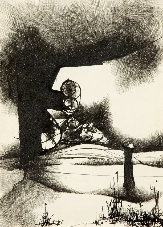 Untitled (2), António Areal, 1955, India ink on paper