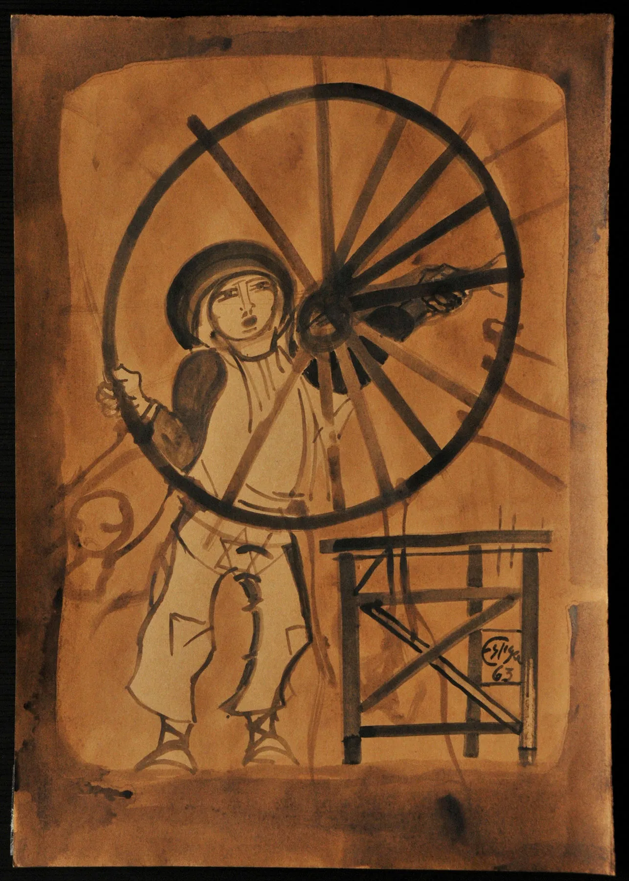 Abegão, Espiga Pinto, 1963, Mixed media on paper