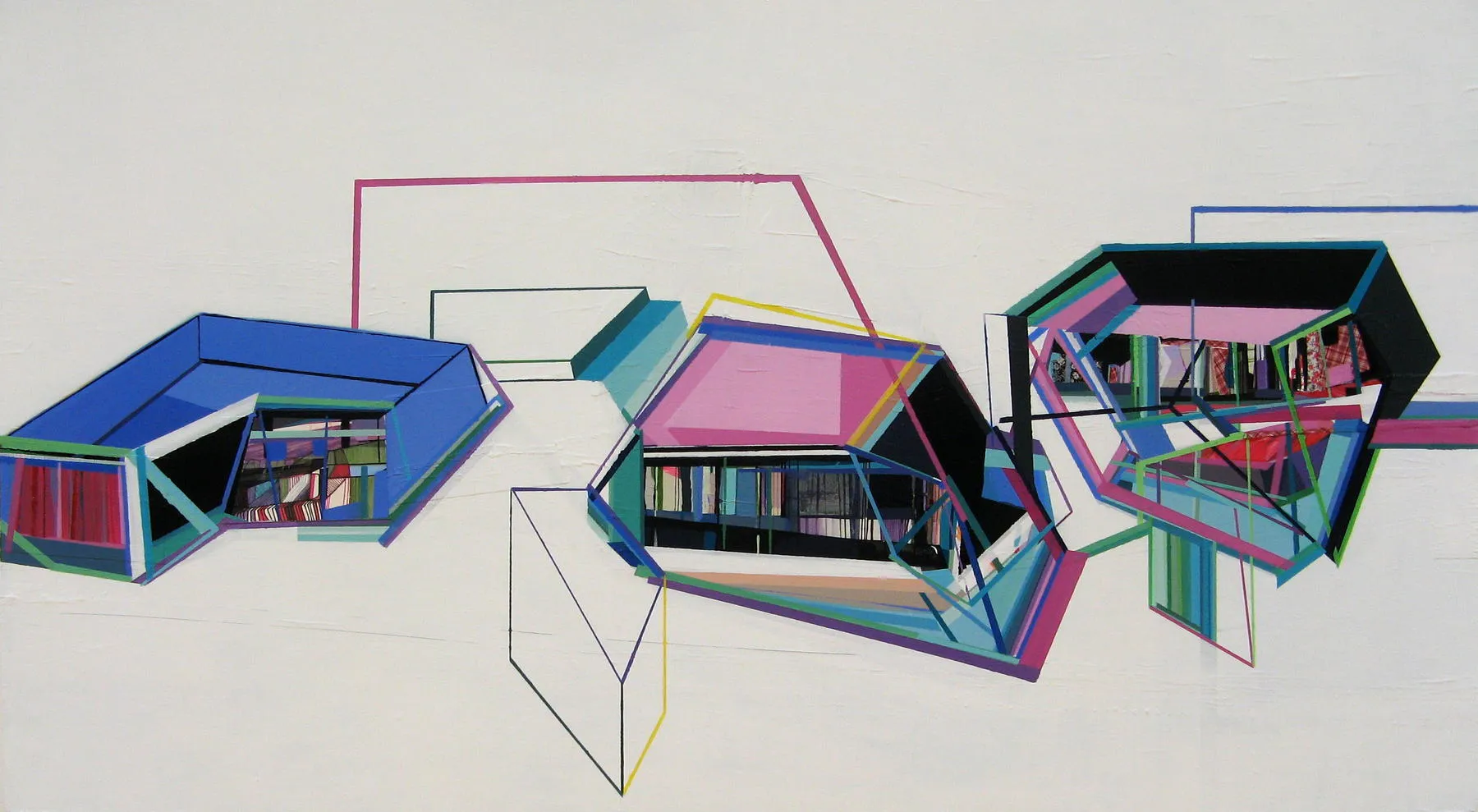 Floating tree houses, Ana Pais Oliveira, 2016, Acrylic on canvas